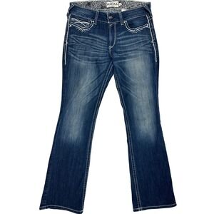 Ariat REAL Denim Bootcut Jeans Women's 31R Medium Wash Western Cowgirl